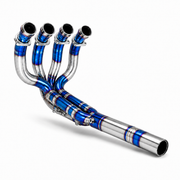 Kawasaki H2 SX SE Ninja Header & Mid-Pipe Assembly - Titanium Alloy Blued