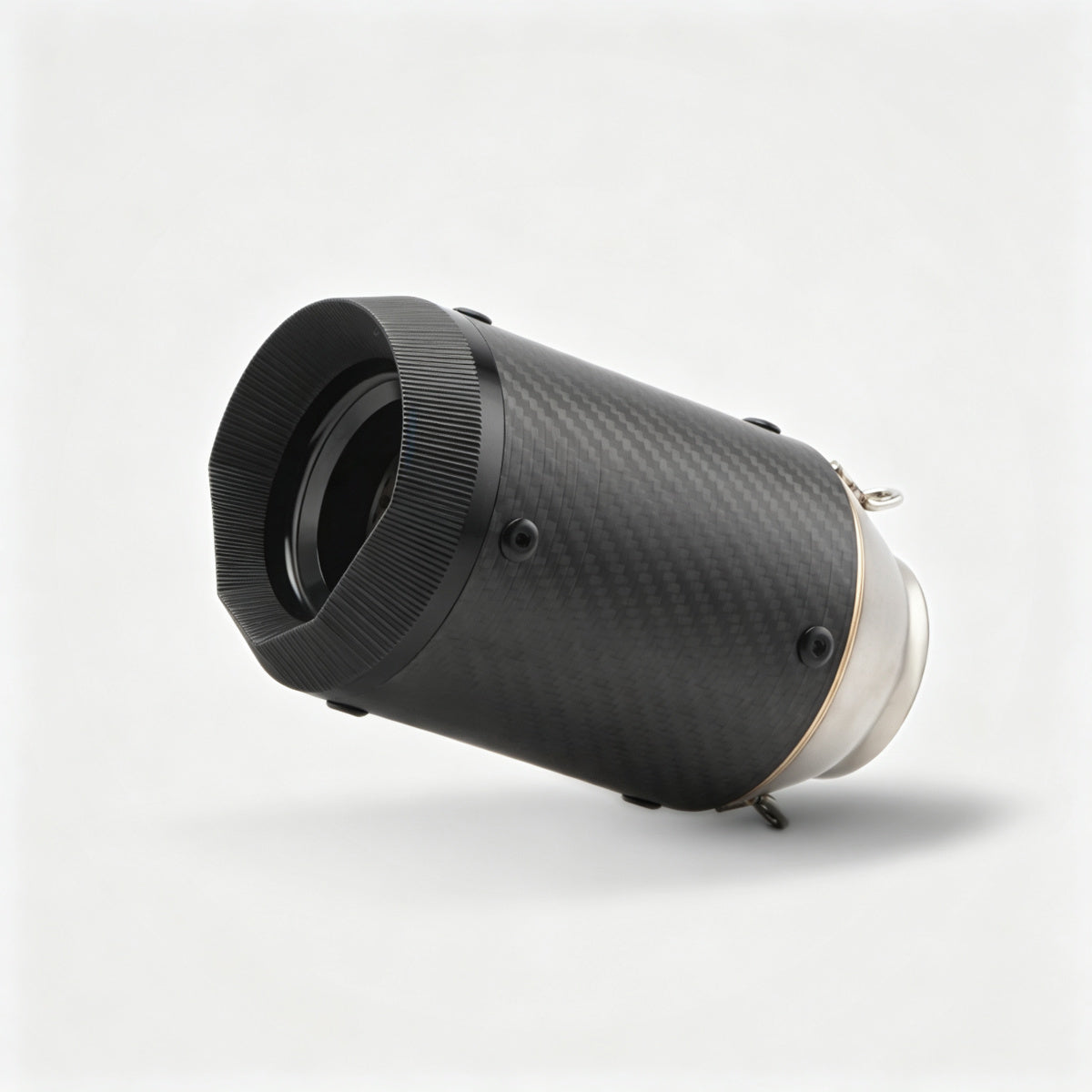 51/60mm Muffler Exhaust Muffler - Stainless Steel Real Carbon Fiber Polygon