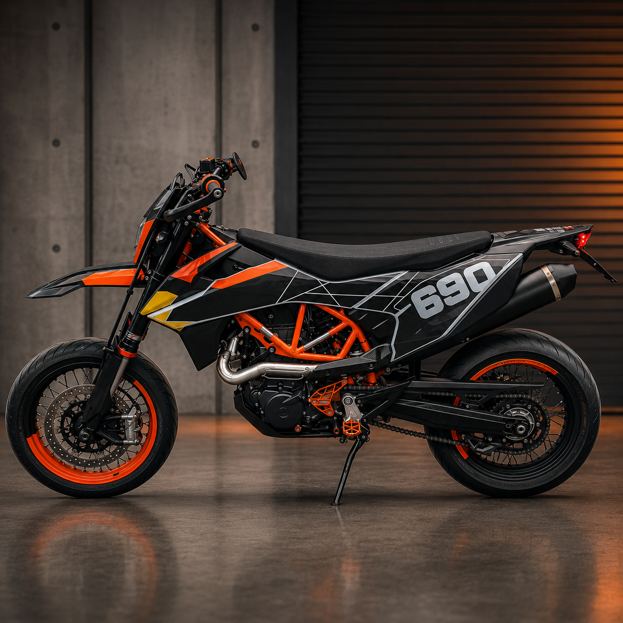 KTM 690 SMC R Enduro R Header & Mid-Pipe Assembly - Stainless Steel Titanium Alloy
