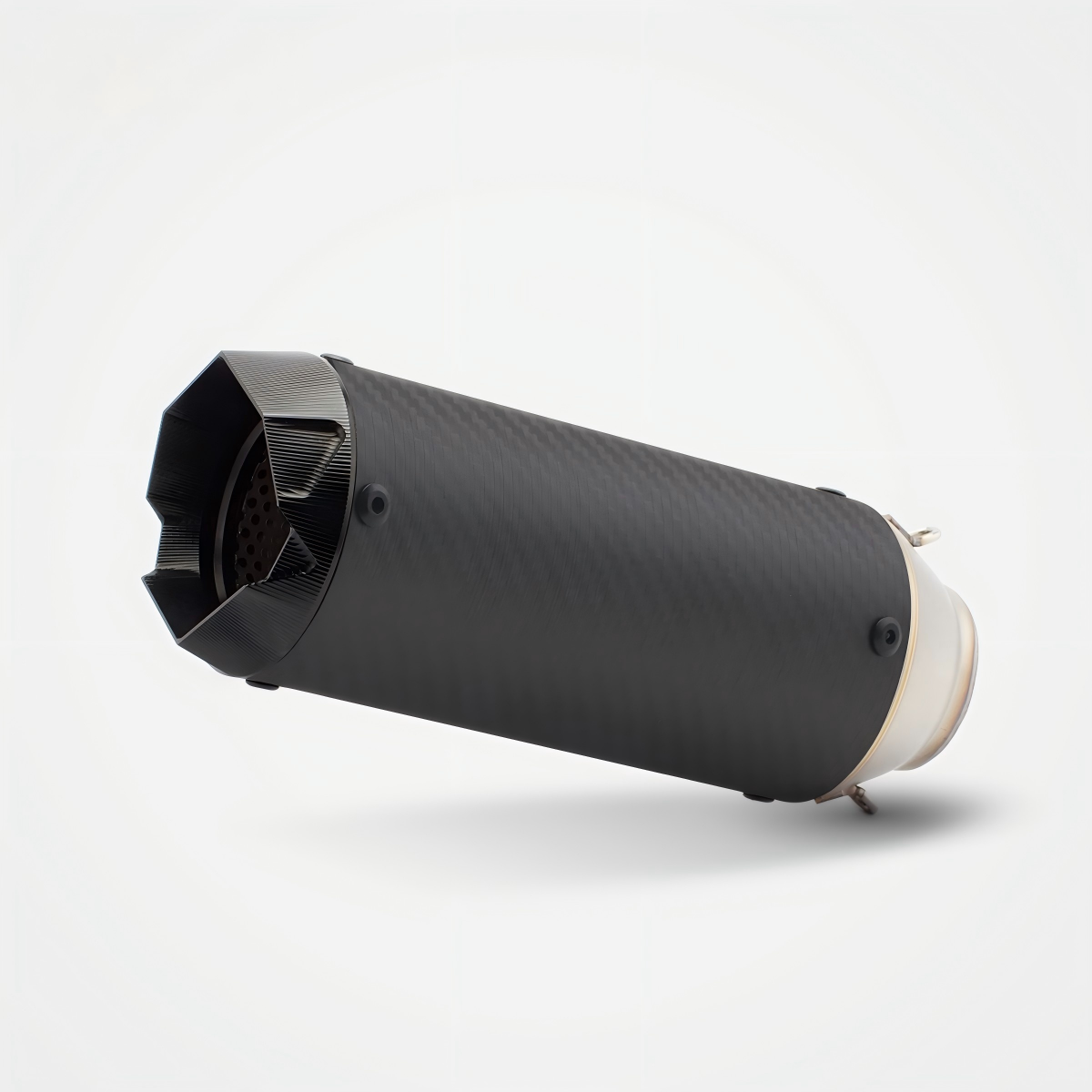 51/60mm Muffler Exhaust Muffler - Stainless Steel Real Carbon Fiber Embossing