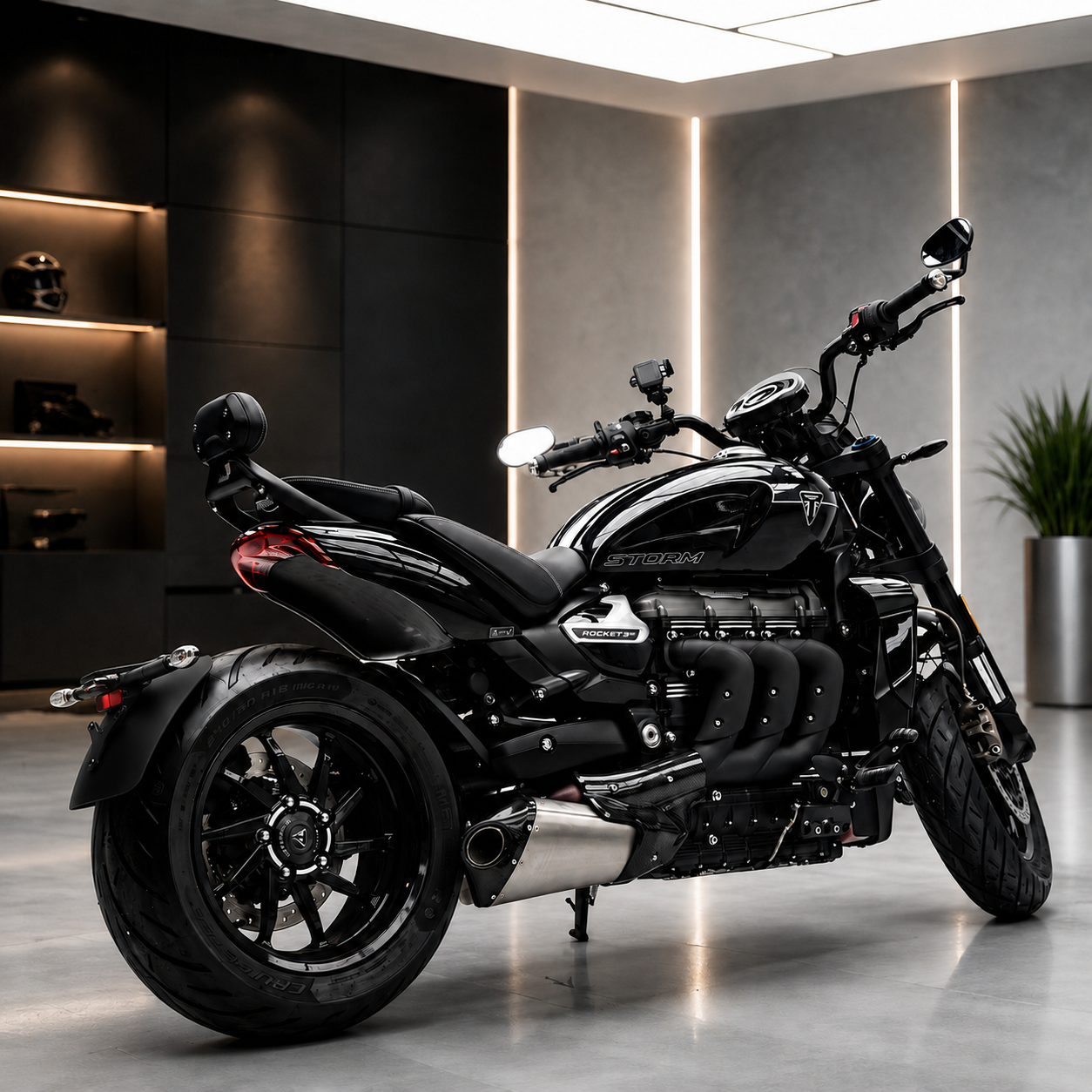 Triumph Rocket 3 GT Dual-exit Header & Mid-Pipe Assembly - Titanium Alloy Electronic valve