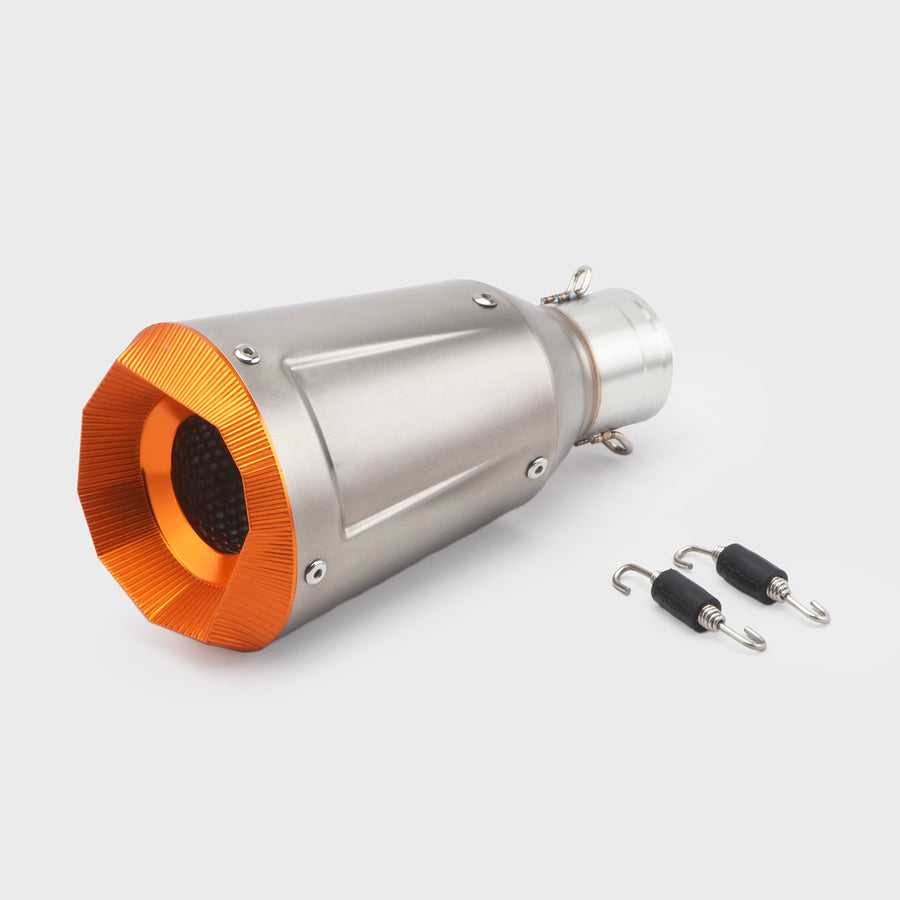 51/60mm Muffler Exhaust Muffler - Stainless Steel Real Elongated, oval-conical neck