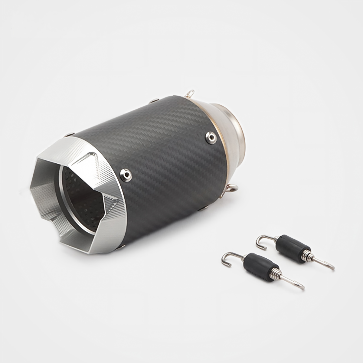 51/60mm Muffler Exhaust Muffler - Stainless Steel Real Carbon Fiber Embossing