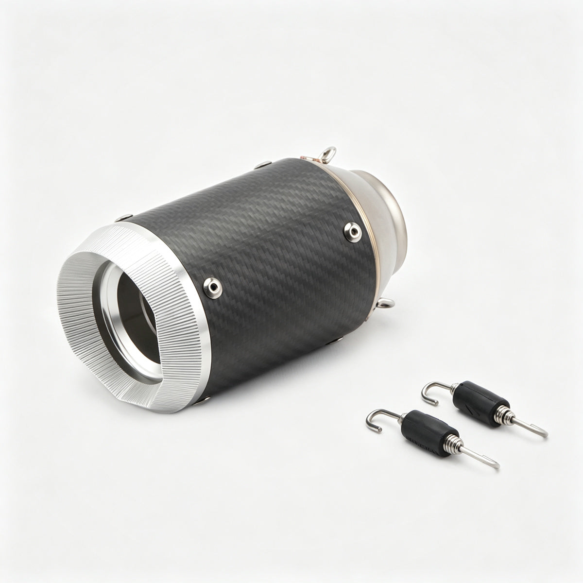 51/60mm Muffler Exhaust Muffler - Stainless Steel Real Carbon Fiber Polygon
