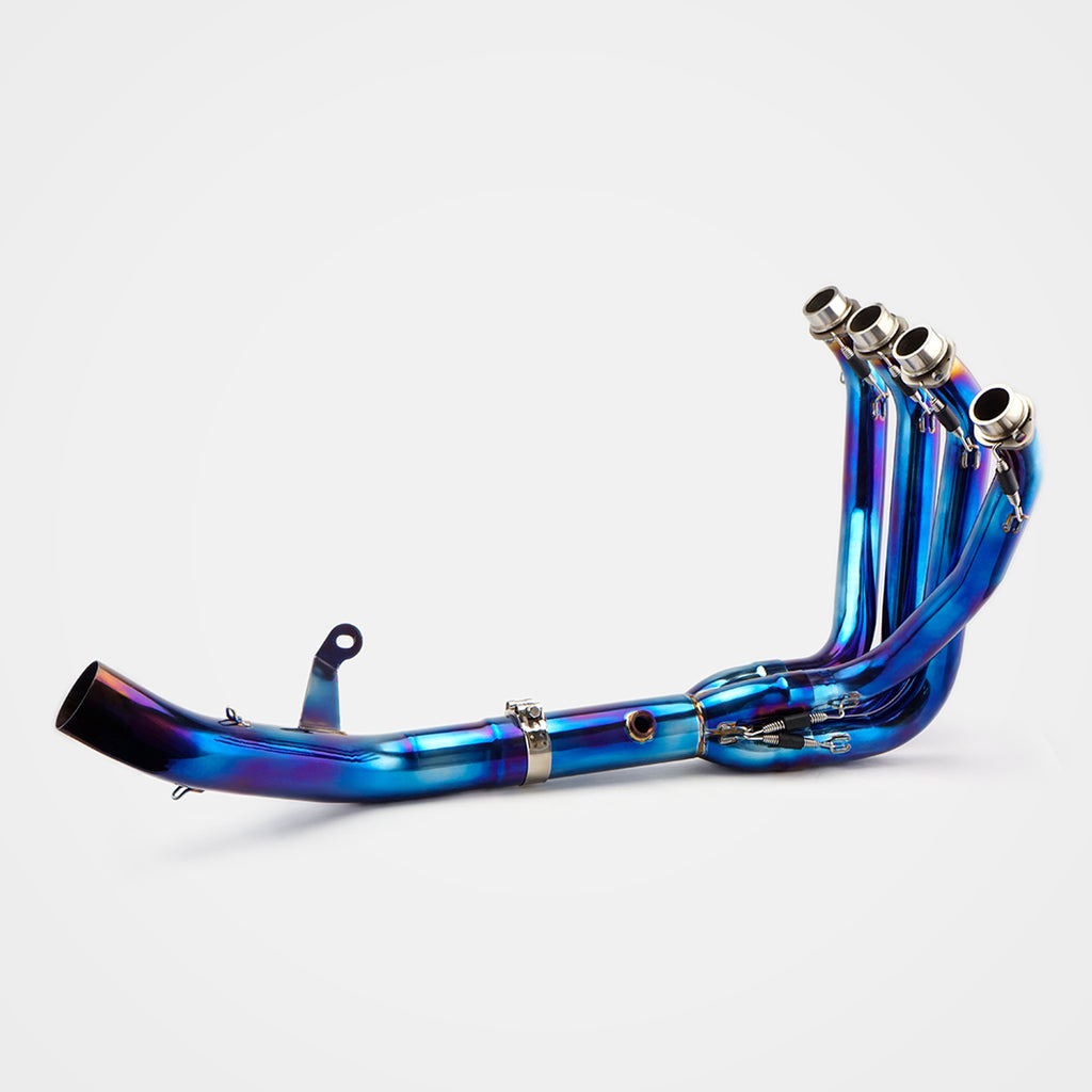 Kawasaki Z900RS/SE 2017~2025 Header & Mid-Pipe Assembly - Stainless Steel Real Carbon Fiber Titanium Alloy Blued