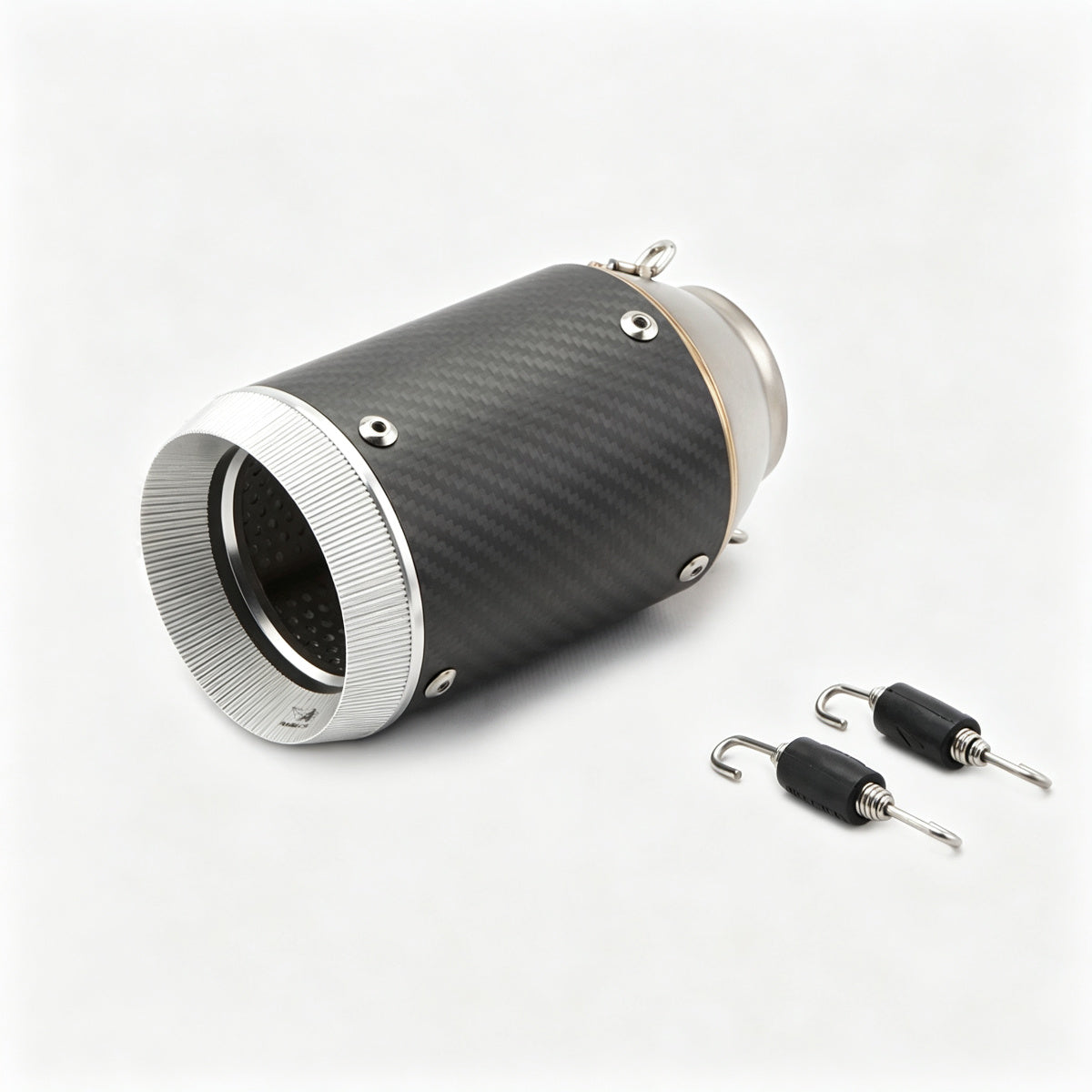 51/60mm Muffler Exhaust Muffler - Stainless Steel Real Carbon Fiber