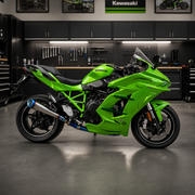 Kawasaki H2 SX SE Ninja Header & Mid-Pipe Assembly - Titanium Alloy Blued