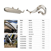 HUSQVARNA TE250/300 TE TC TX Header & Mid-Pipe Assembly - Stainless Steel Titanium Alloy