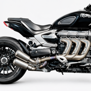 Triumph Rocket 3 GT Single-sided dual output Header & Mid-Pipe Assembly - Titanium Alloy Electronic valve