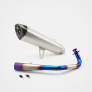 Honda Forza350 2022~2025 Header & Mid-Pipe Assembly - Stainless Steel Blued 60mm