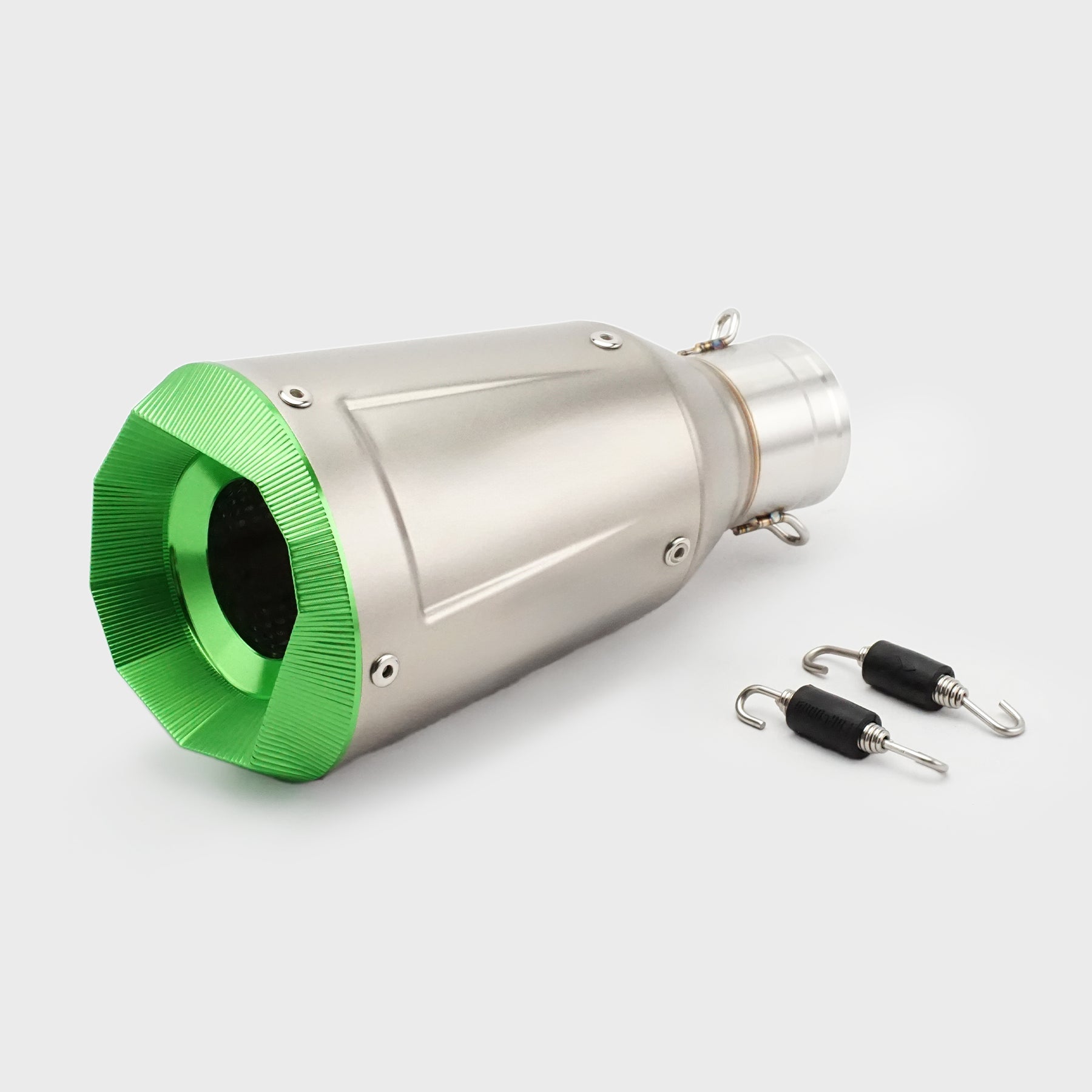 51/60mm Muffler Exhaust Muffler - Stainless Steel Real Elongated, oval-conical neck