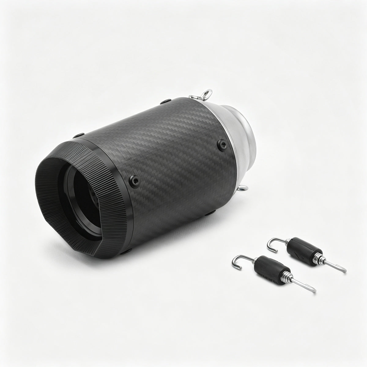 51/60mm Muffler Exhaust Muffler - Stainless Steel Real Carbon Fiber Polygon