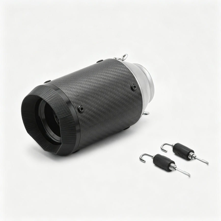 51/60mm Muffler Exhaust Muffler - Stainless Steel Real Carbon Fiber Polygon
