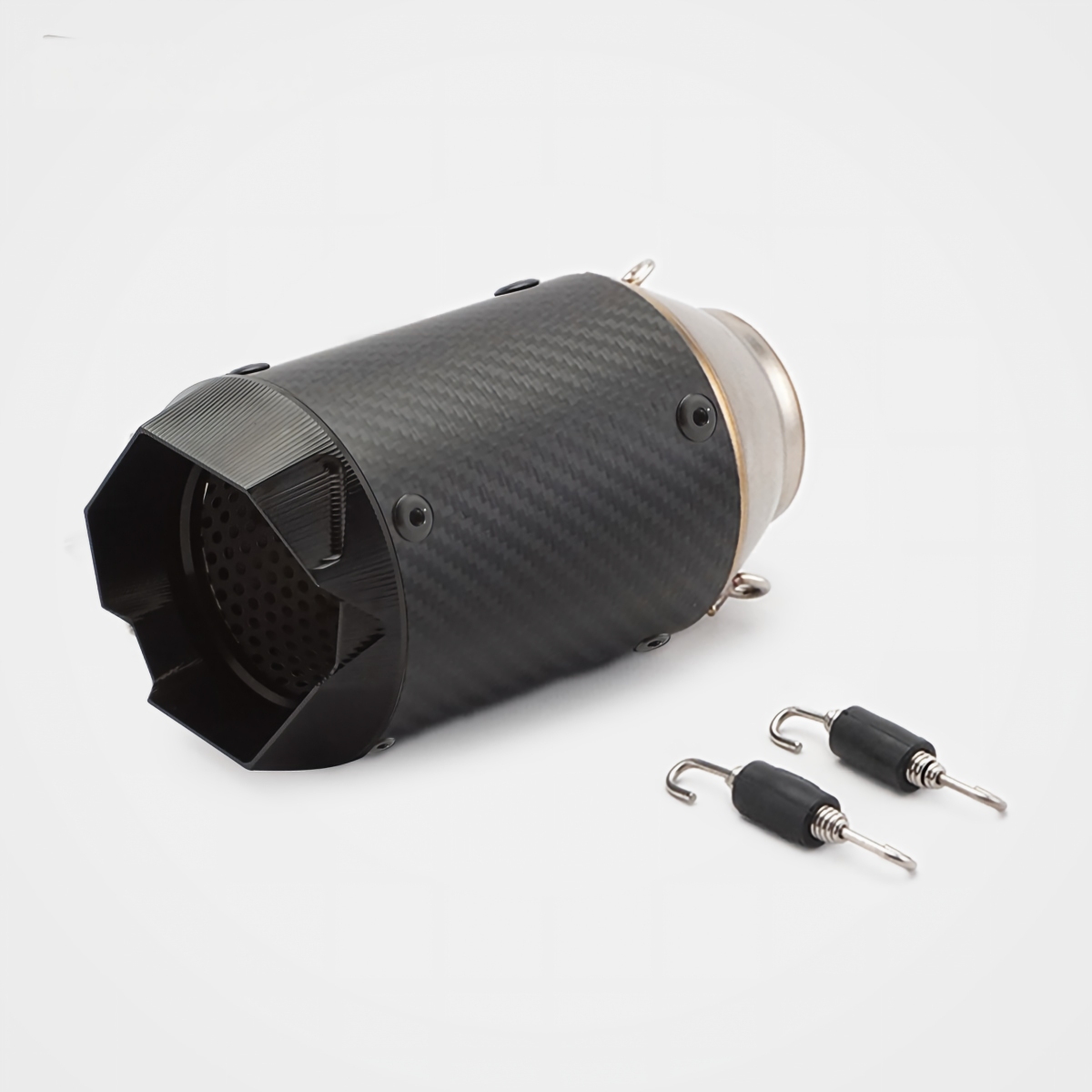 51/60mm Muffler Exhaust Muffler - Stainless Steel Real Carbon Fiber Embossing