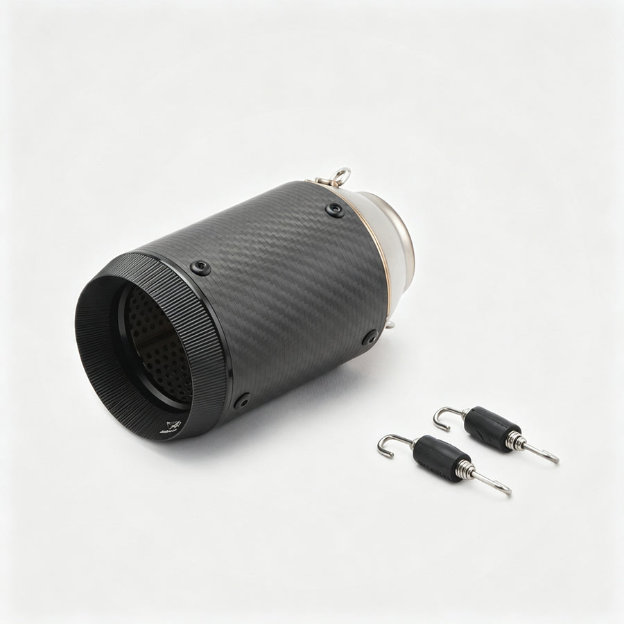 51/60mm Muffler Exhaust Muffler - Stainless Steel Real Carbon Fiber