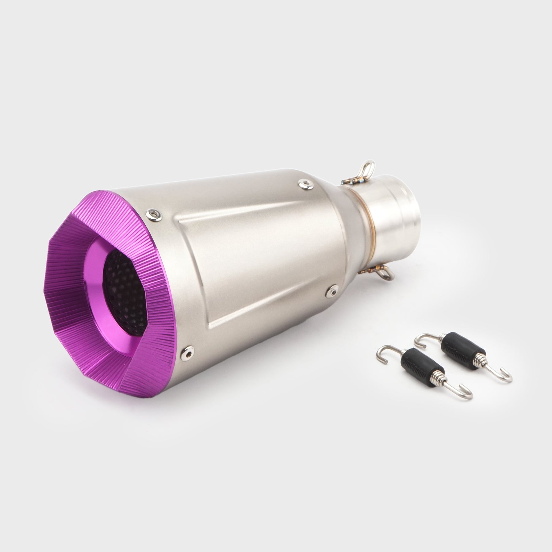 51/60mm Muffler Exhaust Muffler - Stainless Steel Real Elongated, oval-conical neck