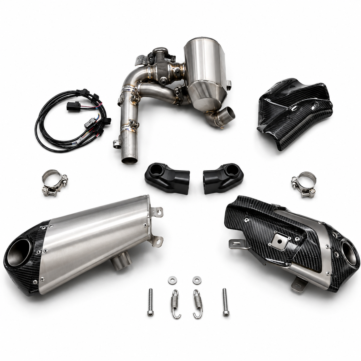 Triumph Rocket 3 GT Dual-exit Header & Mid-Pipe Assembly - Titanium Alloy Electronic valve