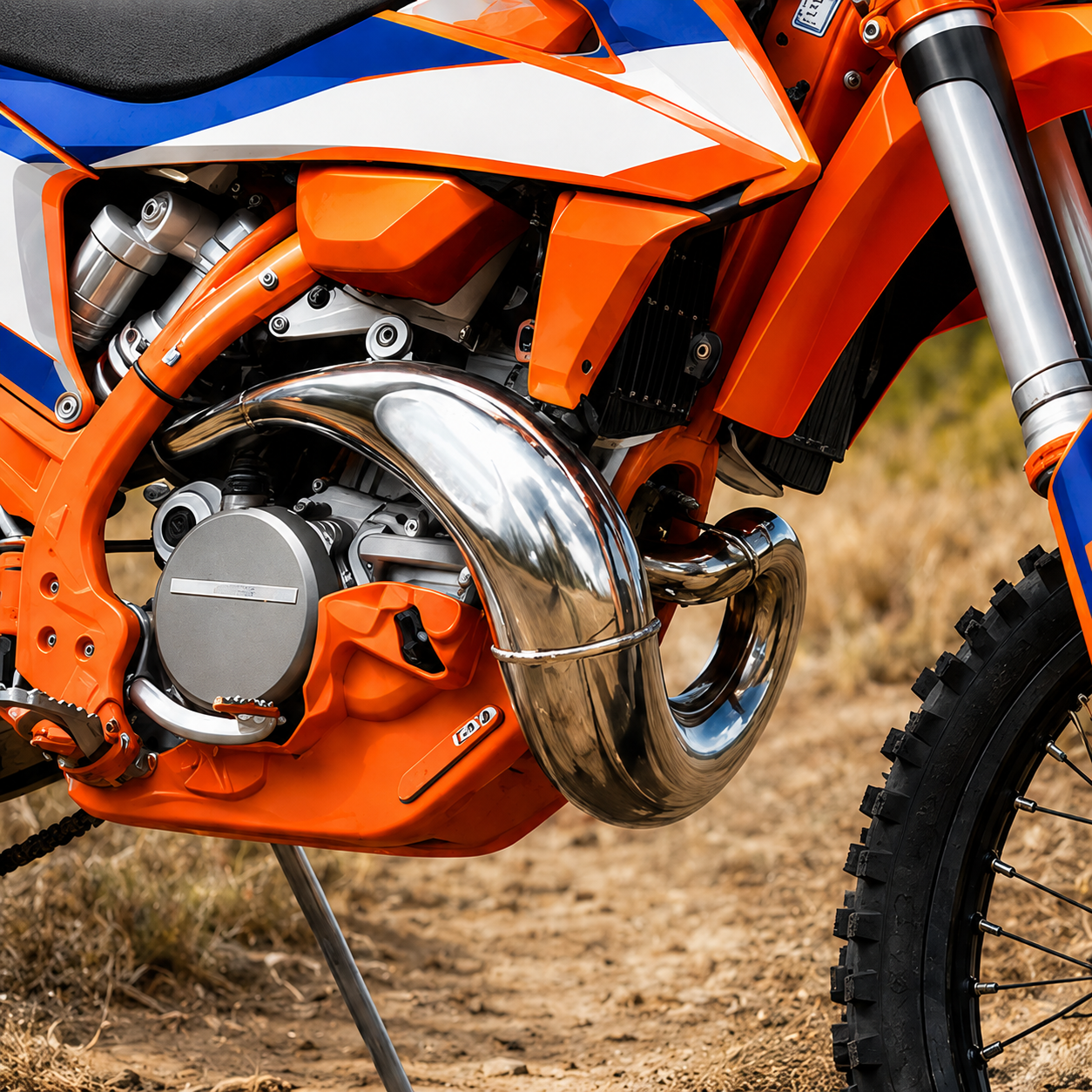 Husqvarna 250/300 TE TC TX Header & Mid-Pipe Assembly - Stainless Steel Titanium Alloy