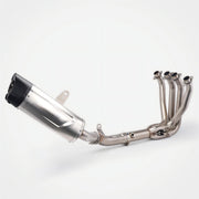 Kawasaki Z900 Header & Mid-Pipe Assembly - Stainless Steel Carbon fiber tail cap