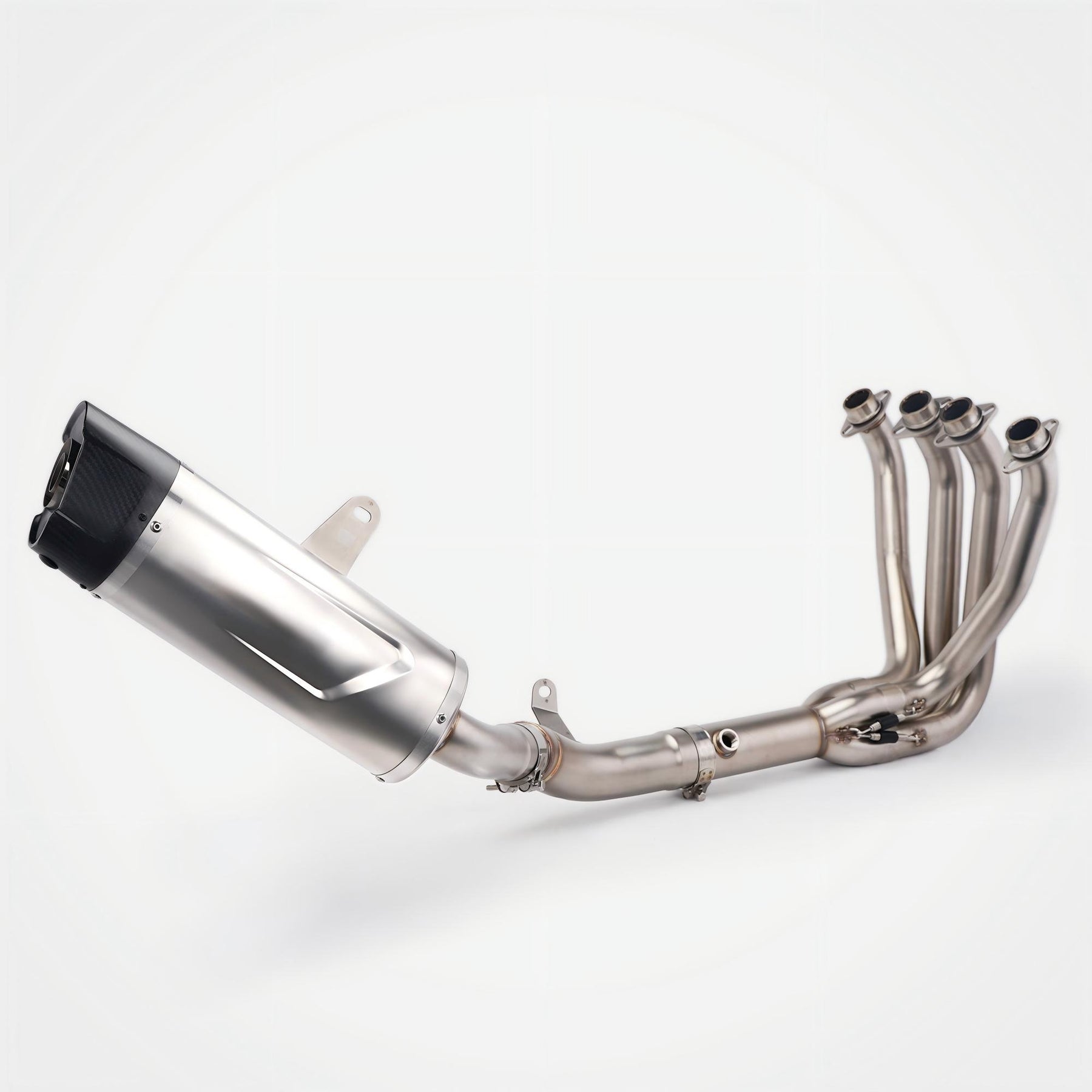 Kawasaki Z900 Header & Mid-Pipe Assembly - Stainless Steel Carbon fiber tail cap