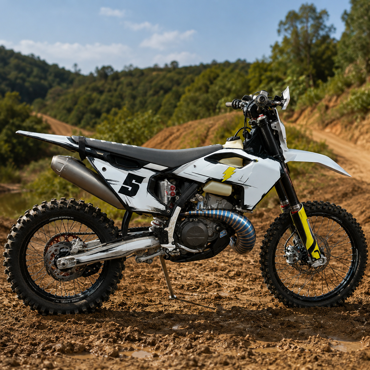 Husqvarna 250/300 TE TX TC 2024 Header & Mid-Pipe Assembly - Stainless Steel Titanium Alloy