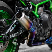 Kawasaki ZH2 Header & Mid-Pipe Assembly - Titanium Alloy Blued 2021