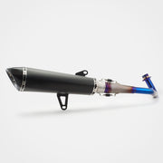 Honda Forza350 2022~2025 Header & Mid-Pipe Assembly - Stainless Steel Blued 60mm black