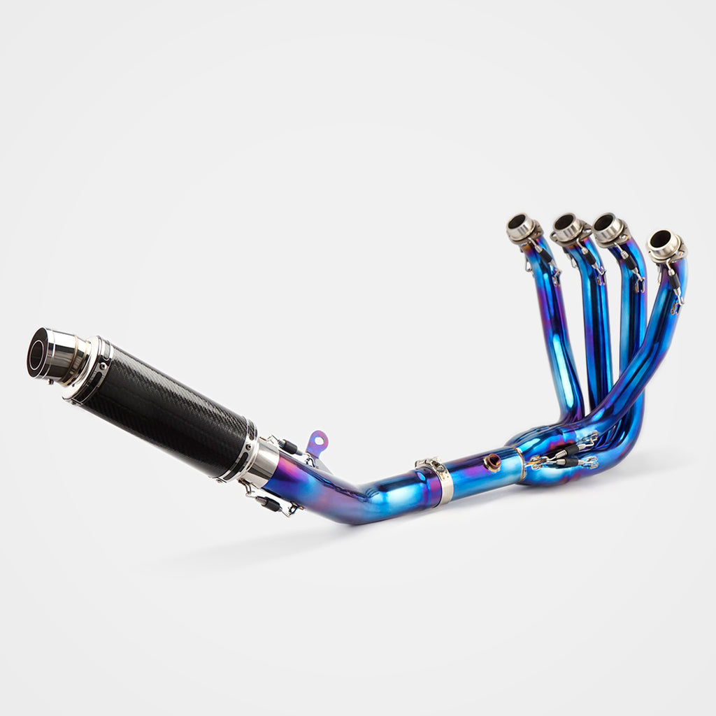 Kawasaki Z900RS/SE 2017~2025 Header & Mid-Pipe Assembly - Stainless Steel Real Carbon Fiber Titanium Alloy Blued