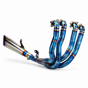 Kawasaki H2/H2R Ninja Header & Mid-Pipe Assembly - Titanium Alloy Blued