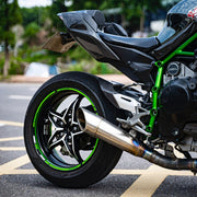 Kawasaki H2/H2R Ninja Header & Mid-Pipe Assembly - Titanium Alloy Blued