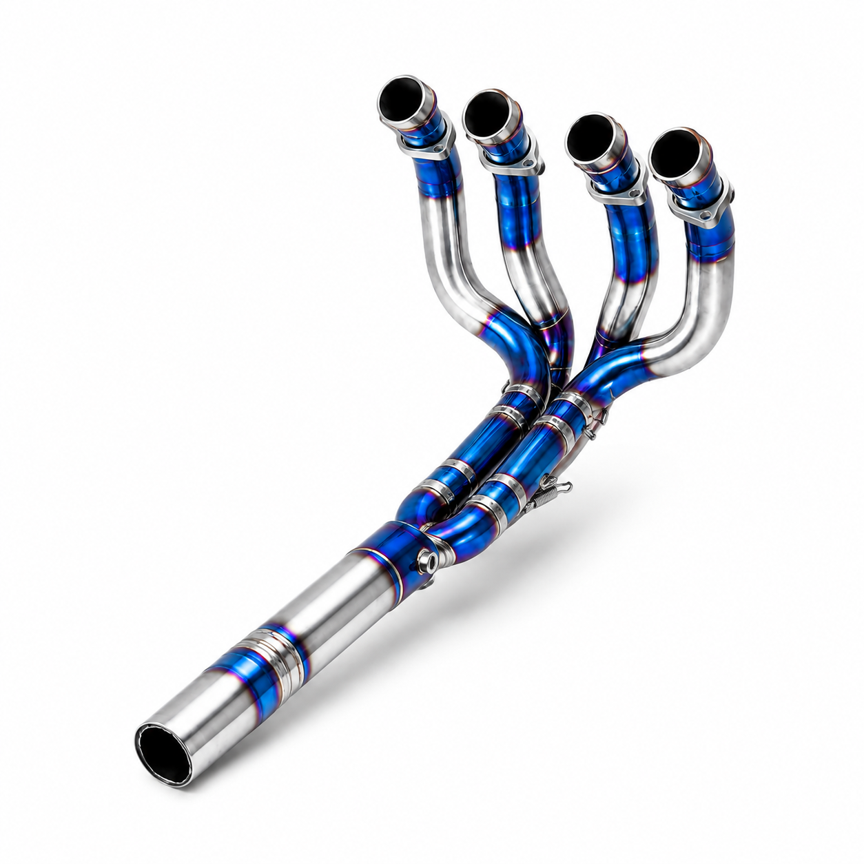 Kawasaki H2 SX SE Ninja Header & Mid-Pipe Assembly - Titanium Alloy Blued